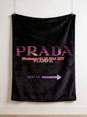 Prada Marfa Galaxy Print Flannel Throw Blanket Black IMG_2746